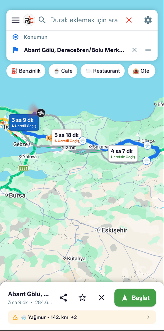Navigasyon ve yol hava durumu