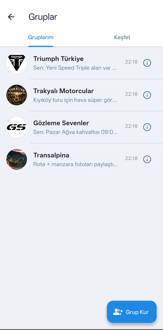 Gruplar ve mesajlaşma
